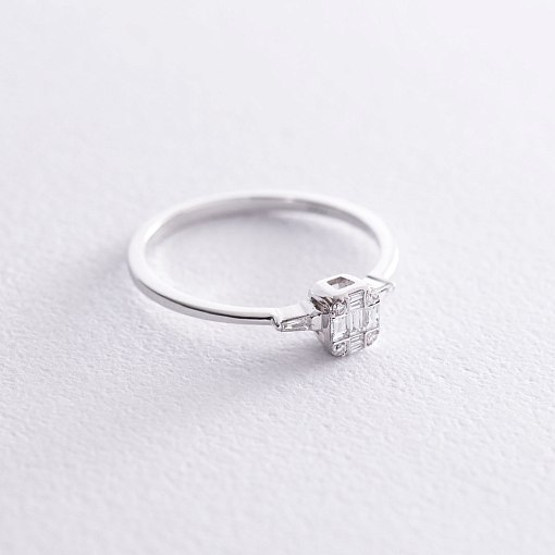 Кольцо с бриллиантами в белом золоте