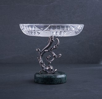 картинка Серебряная ваза для фруктов "Рыбка" Интернет магазин Oniks Premiun