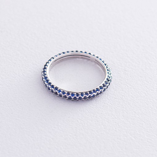Золотое кольцо с синими сапфирами 3