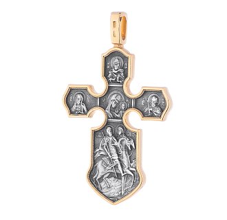картинка Православный крест "Распятие. Казанская икона Божией Матери с предстоящими святыми" Интернет магазин Oniks Premiun