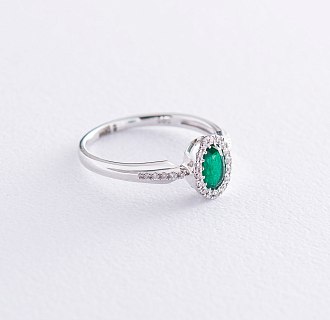 картинка Помолвочное кольцо с изумрудом и бриллиантами Интернет магазин Oniks Premiun