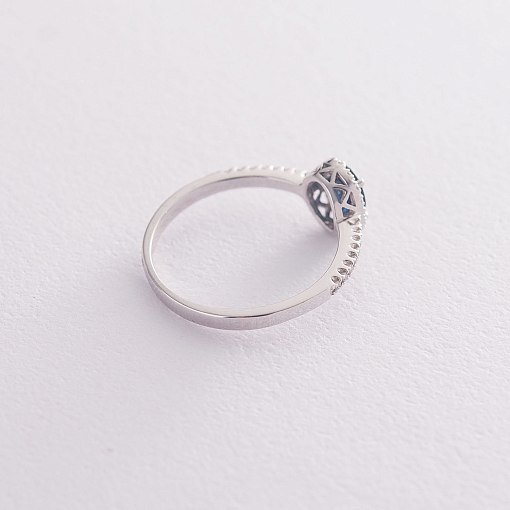 Золотое помолвочное кольцо с сапфиром и бриллиантами 3