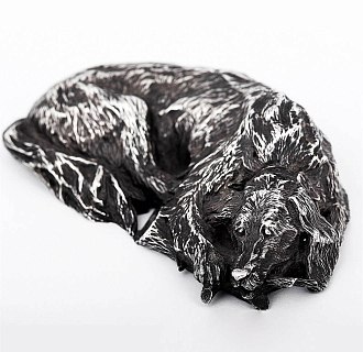 картинка Серебряная фигура ручной работы "Спящая собака" Интернет магазин Oniks Premiun
