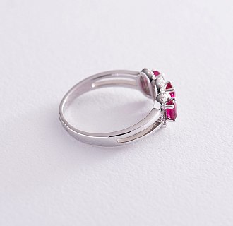 картинка Золотое кольцо с бриллиантами и рубинами Интернет магазин Oniks Premiun