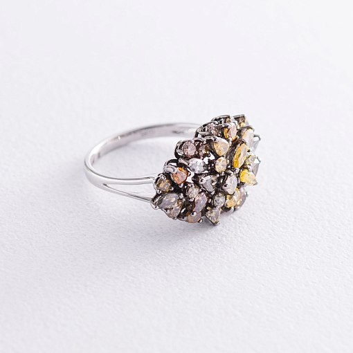 Золотое кольцо с коричневыми бриллиантами