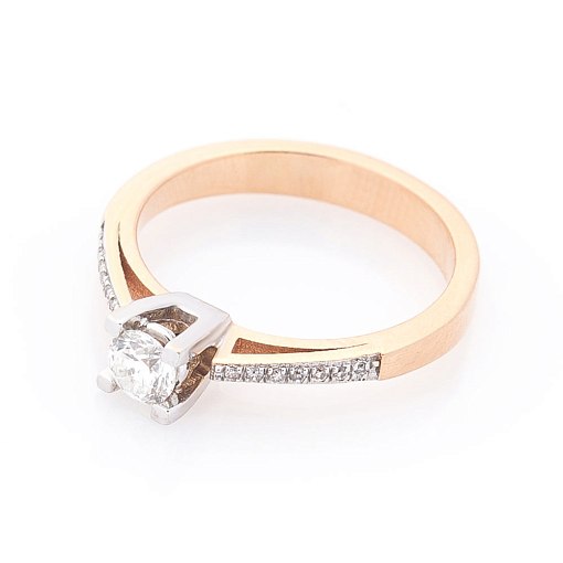 Золотое помолвочное кольцо с бриллиантами 2