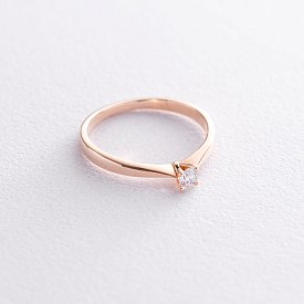 картинка Помолвочное кольцо в красном золоте (бриллиант) Интернет магазин Oniks Premiun