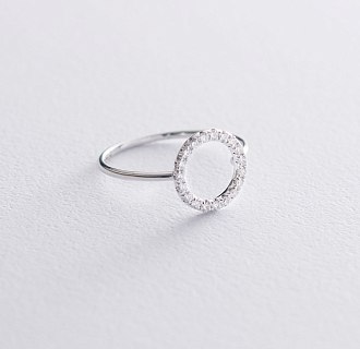 картинка Золотое кольцо "Круг" с бриллиантами Интернет магазин Oniks Premiun