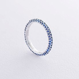 картинка Золотое кольцо с синими сапфирами Интернет магазин Oniks Premiun
